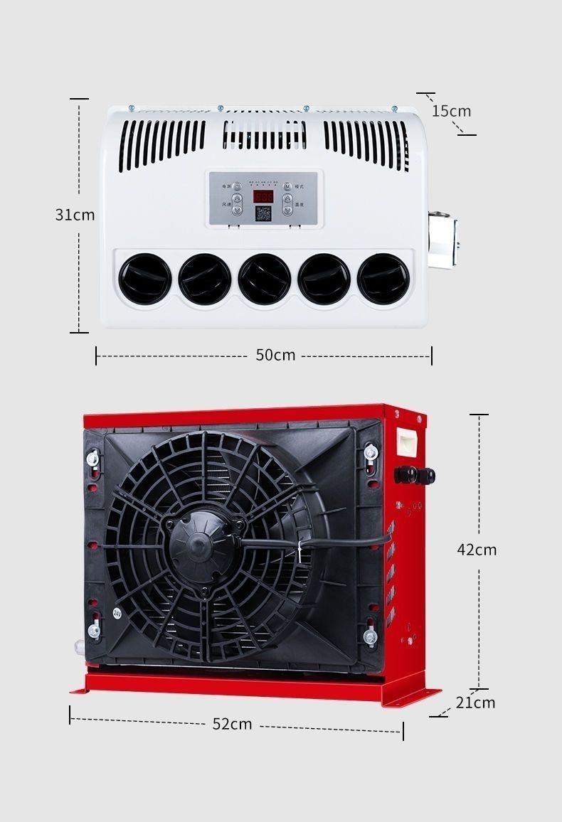 Large Truck Parking Air Conditioner 24V Refrigeration Modified All-In-One Loader Vehicle-Mounted 12V Rv Car Excavator