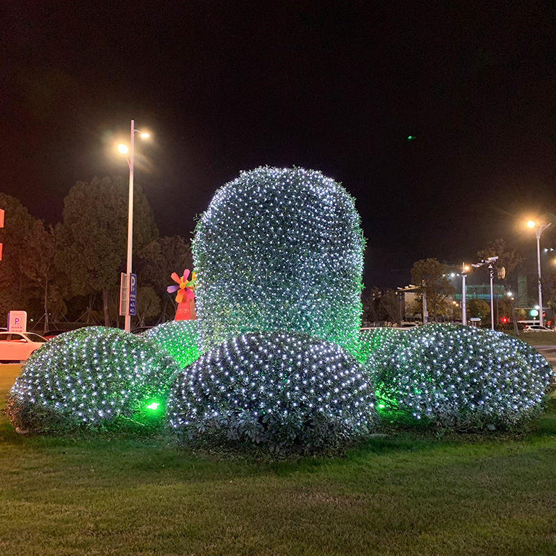 LED fishing net light starry ceiling decoration grid colored light flashing string light starry star light lawn tree light