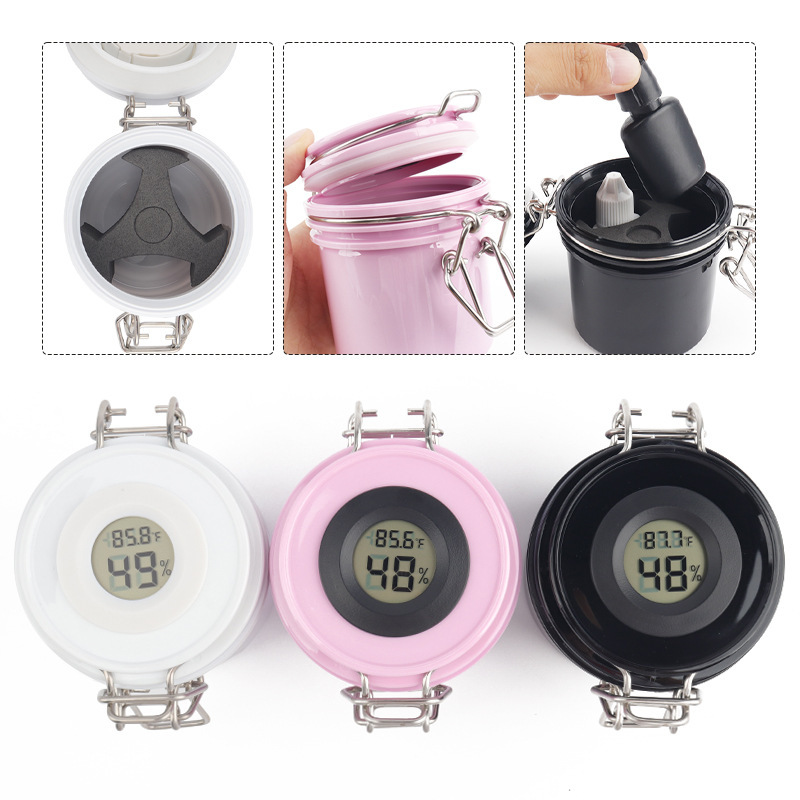 Eyelash Extension Glue Sealer, Activated Carbon Temperature and Humidity Glue Container, Eyelash Glue Storage Tank with Thermometer