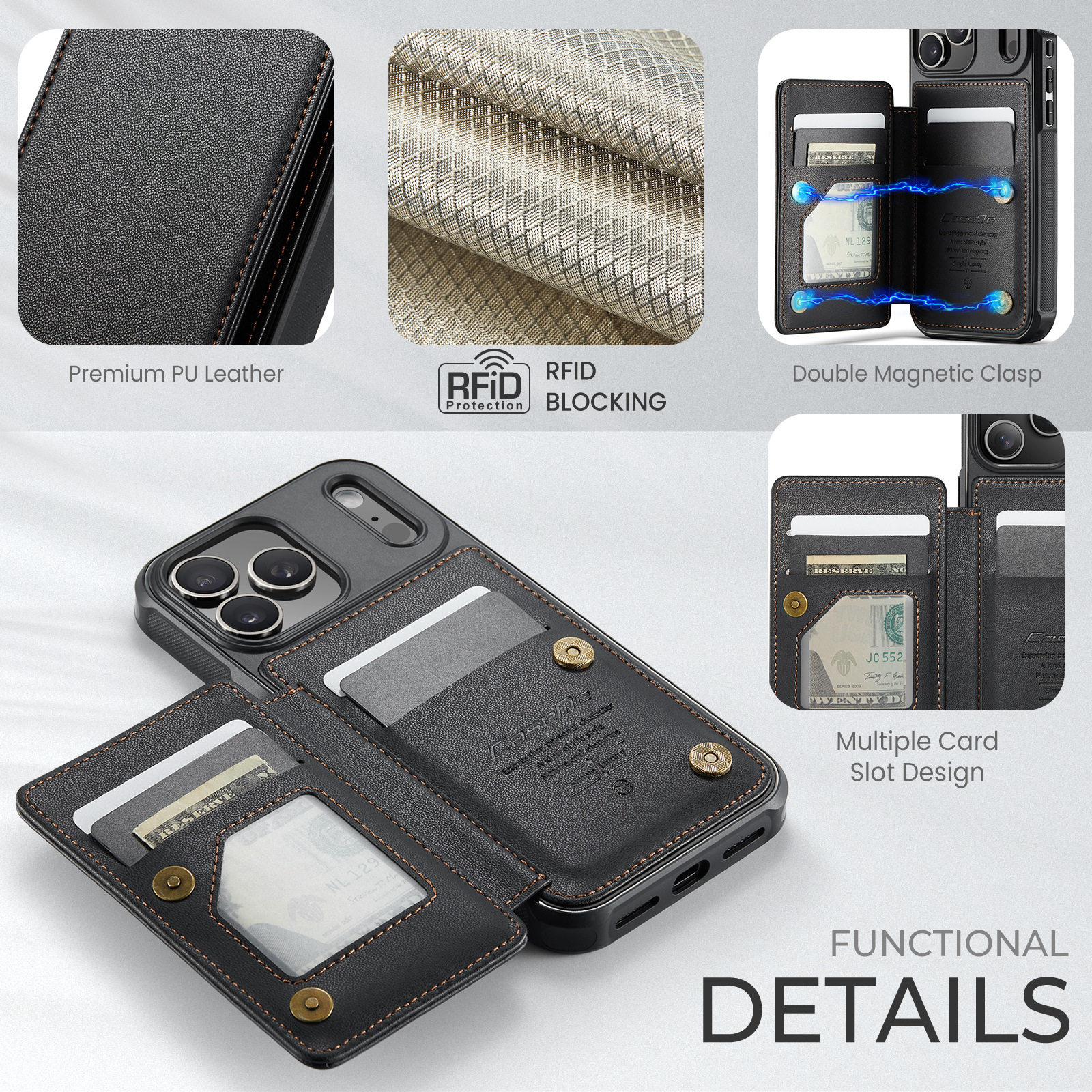 Iphone 17 Max 16 Plus Case With Card Holder Anti-drop Protection_voghion.com
