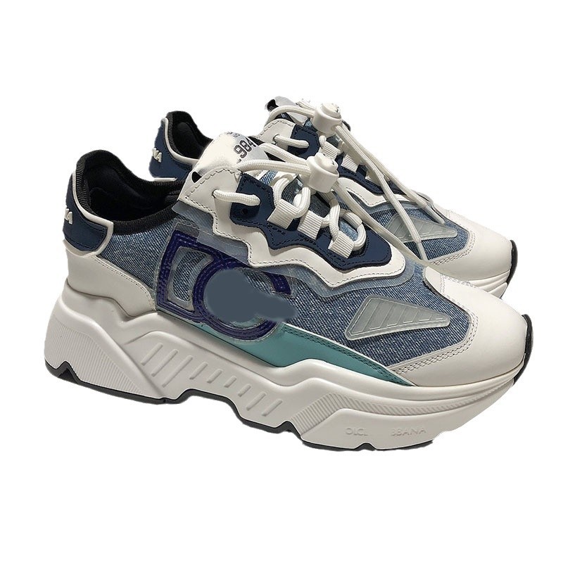 Comercio exterior estación Europea 2023 nueva piel de vaca transpirable zapatos malla plataforma versátil aumento la altura zapatilla deporte ocasional los hombres y las mujeres