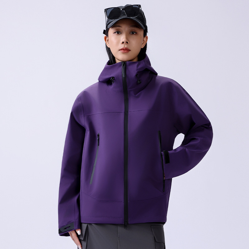 防水保暖连帽冲锋衣三合一女硬壳三防外套情侣户外防水防风登山服|undefined