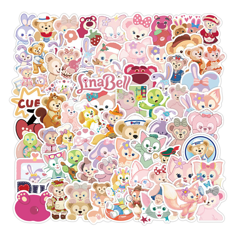 100 Daffy Bear Star Dailou Collection Children's Cartoon Luggage Stickers Stationery Decoration sticker Stickers