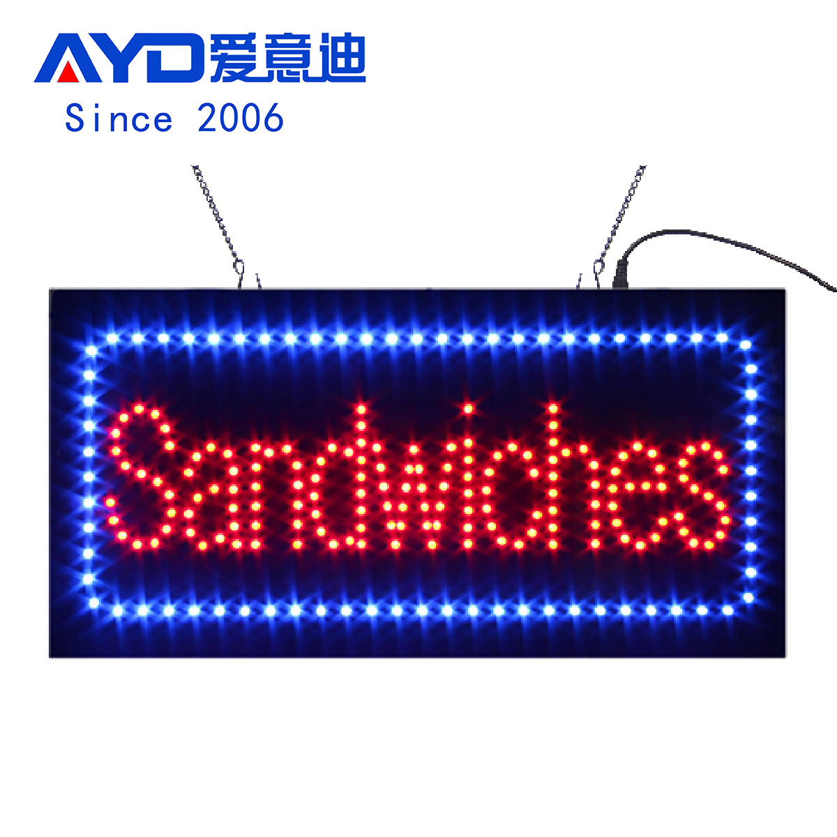 熟食店三明治招牌亚马逊方形发光字LED sandwiches sign 24*48CM