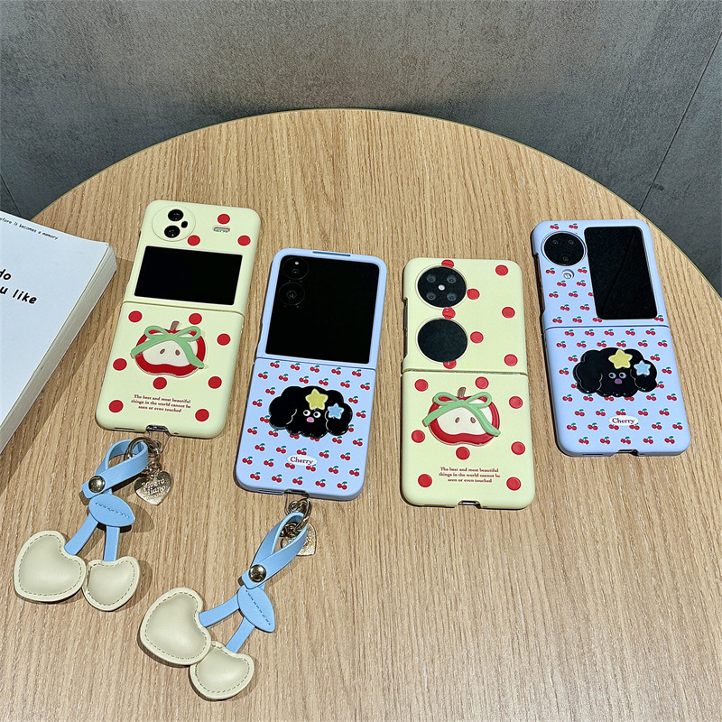 波点黑卷毛小狗贴片适用mixflip2翻盖保护套华为puraX折叠屏vivoX