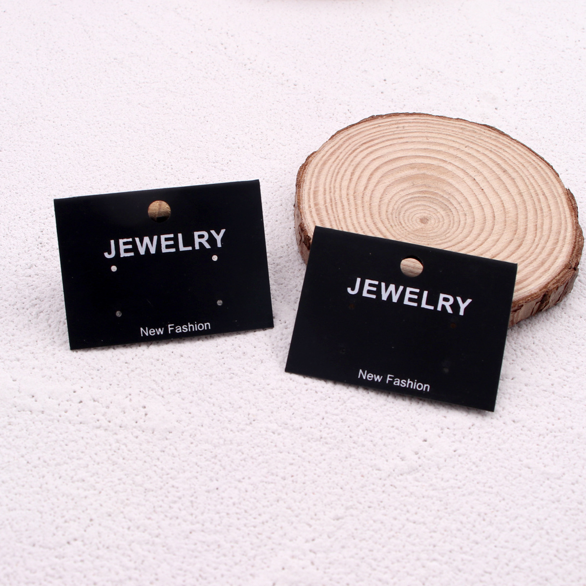 100张黑色耳环卡5*3.5cmPVC挂钩卡饰品卡纸包装耳钉后挂塑料批发