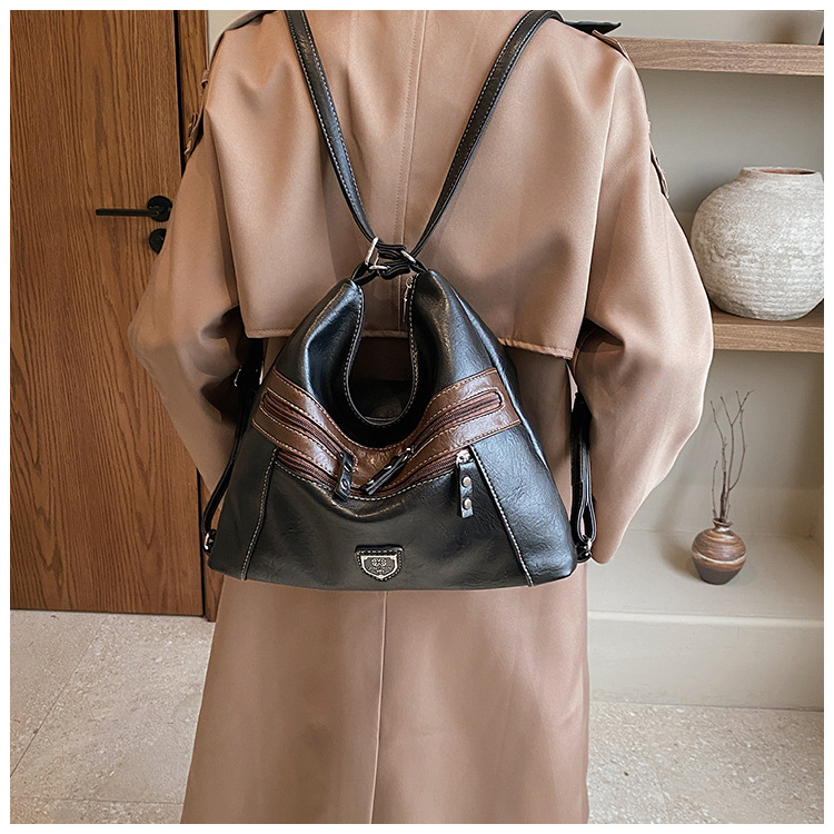 Femeii geantă de mână de umăr dublu Crossbody geantă de mână de mare capacitate geantă de mână retro cu un umăr la subraț_voghion.com