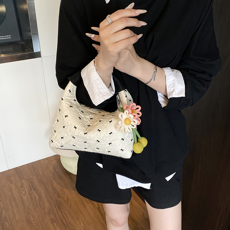 Bolsos populares de este año, nuevos bolsos de verano 2025, bolsos de hombro con lazo lindo, bandolera de color de contraste de estilo occidental