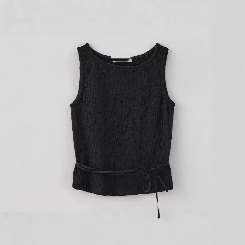 Now Available: Tannat Tie-Up Pleated Tank Top + A-Line Skirt Pants in the Same Style as Quan Xiulin, Korean Designer Korean-Style Set