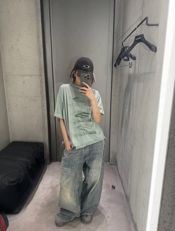 天花板品质BLCG潮牌新款巴黎竹节竖纹牛仔水洗裤男女款宽松牛仔裤|undefined