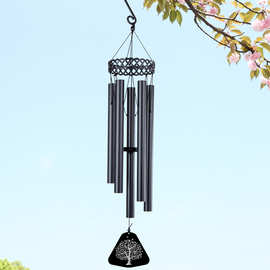 现货跨境全黑铝管铝片金属管户外风铃挂件花园装饰