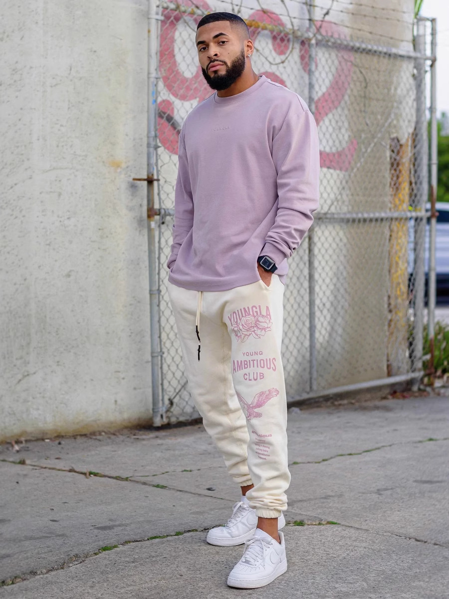 YOUNGLA Pantalones deportivos de fitness para hombre Pantalones deportivos de estilo americano para pareja de fitness para mujer