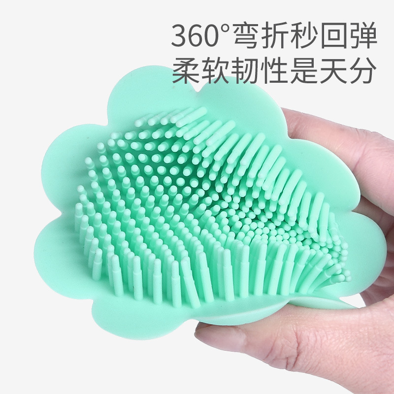 婴儿硅胶洗头刷去头垢新生儿洗澡沐浴搓泥儿童搓澡棉宝宝洗澡刷软|undefined