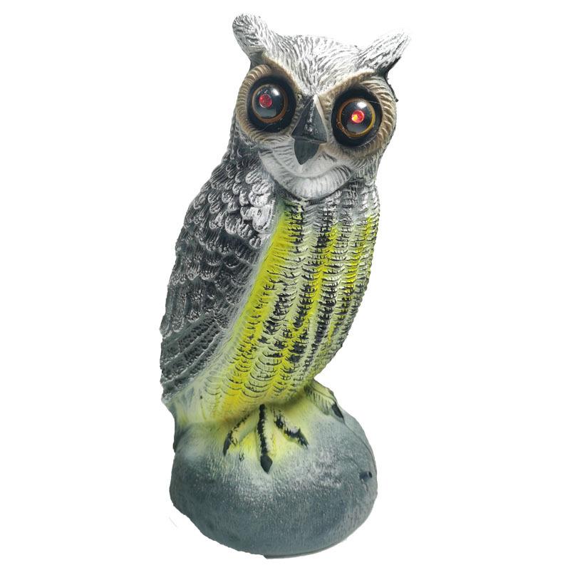 Solar espantapájaros búho cebo repelente de aves jardín protector natural enemigo parásito espantapájaros