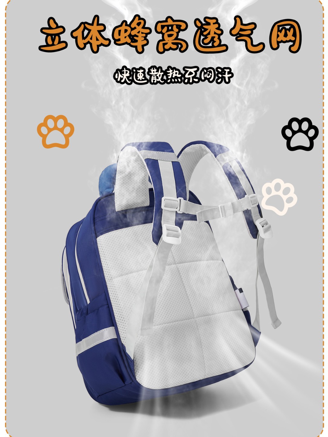 Mochila escolar, mochila transpirable para niños, grados 1 - 3 - 6 para reducir la carga, gran capacidad, ultraligera.