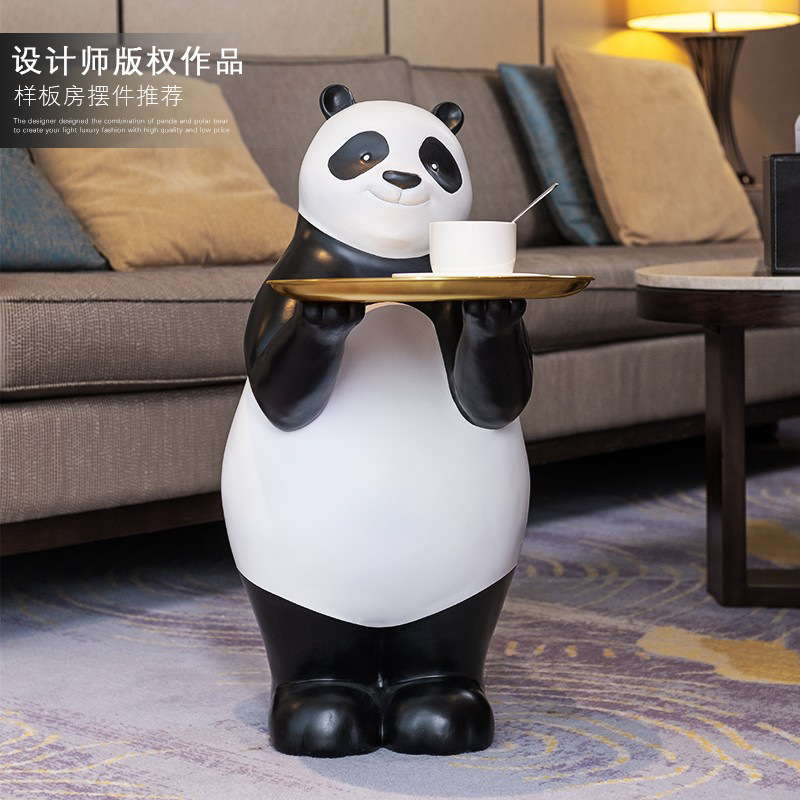 Trendy Doll Internet Celebrity Bear Living Room Large Floor-Standing Ornament Creative Tray Sofa Side Decoration