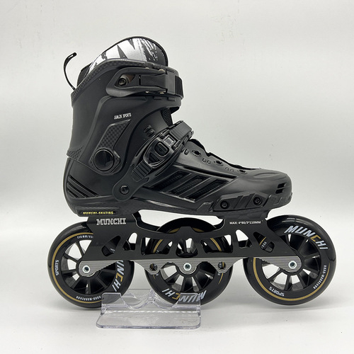 Large roller skates for men and women, speed skating racing shoes, racing three-wheel skates, adult roller skates, flat flower shoes, college wheels