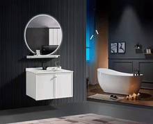 智能無框背光LED燈鏡洗手盆圓形壁掛衛浴鏡智能浴室鏡定尺定做