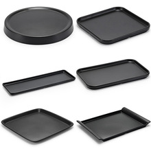 密胺黑色盤子塑料窄長型長條盤托盤商用長方形平盤燒烤烤肉盤餐盤