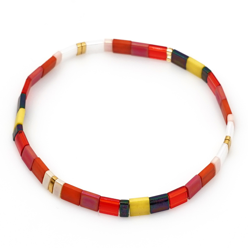 1 Piece Casual Geometric Glass Bead Knitting Women's Bracelets display picture 4