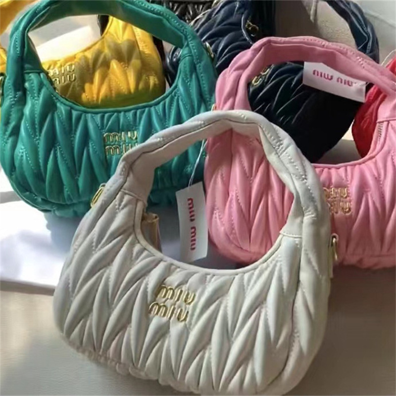 Muang Mijia饺os de piel de cordero bolsas plegadas HOBO bolsas de nube debajo de las axilas, crescente bolsas de hombro, bolsas de mano de mujer