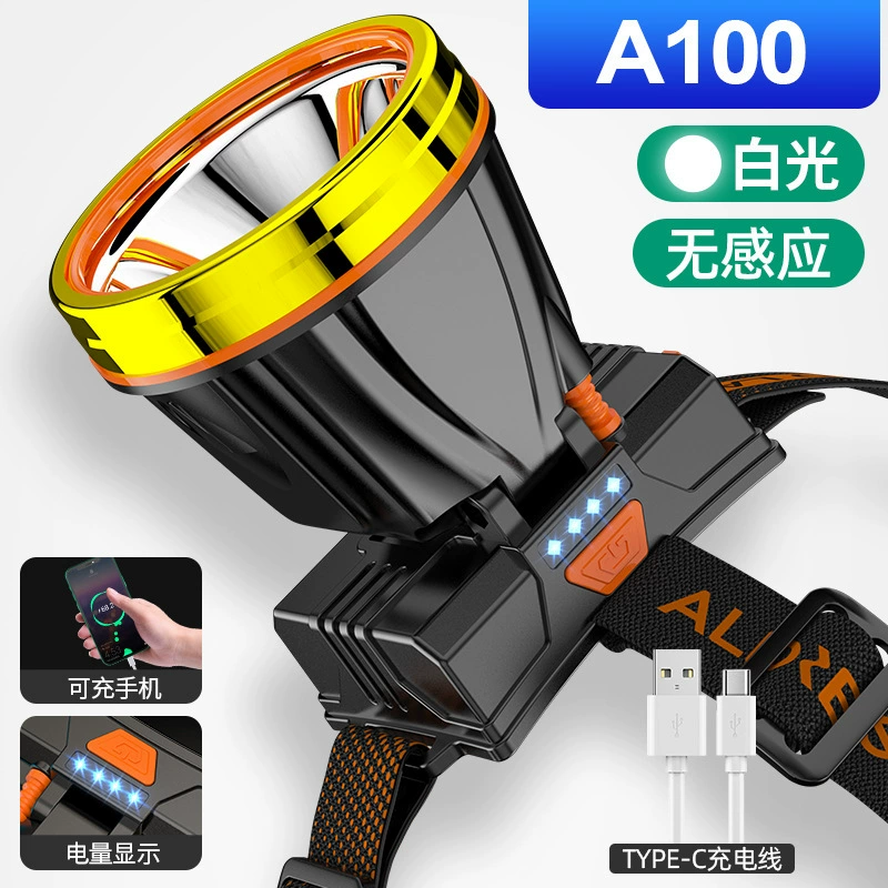 LED waterproof lantern, super bright extra-long miner's lamp, flashlight