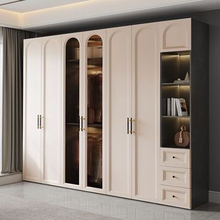 Light Luxury Bedroom Clothes Storage Cabinet, Simple and Modern Finished Product, High-End Overall Large Wardrobe, One-Door to Top Wardrobe