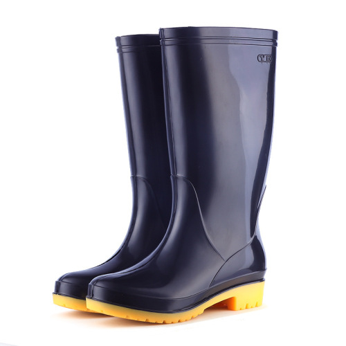 Autumn low-heeled blue women's rain boots waterproof non-slip women's rubber shoes kitchen pvc high rain boots for women