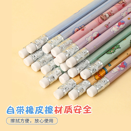 Dasheng cartoon cute pencil box set of 10 HB pencils for primary school students and children with eraser head stationery wholesale