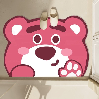 Avtomobil döşəmə paspasları – mud floor mat absorbent bathroom - strawberry-bear-40-60cm-diatom-mud