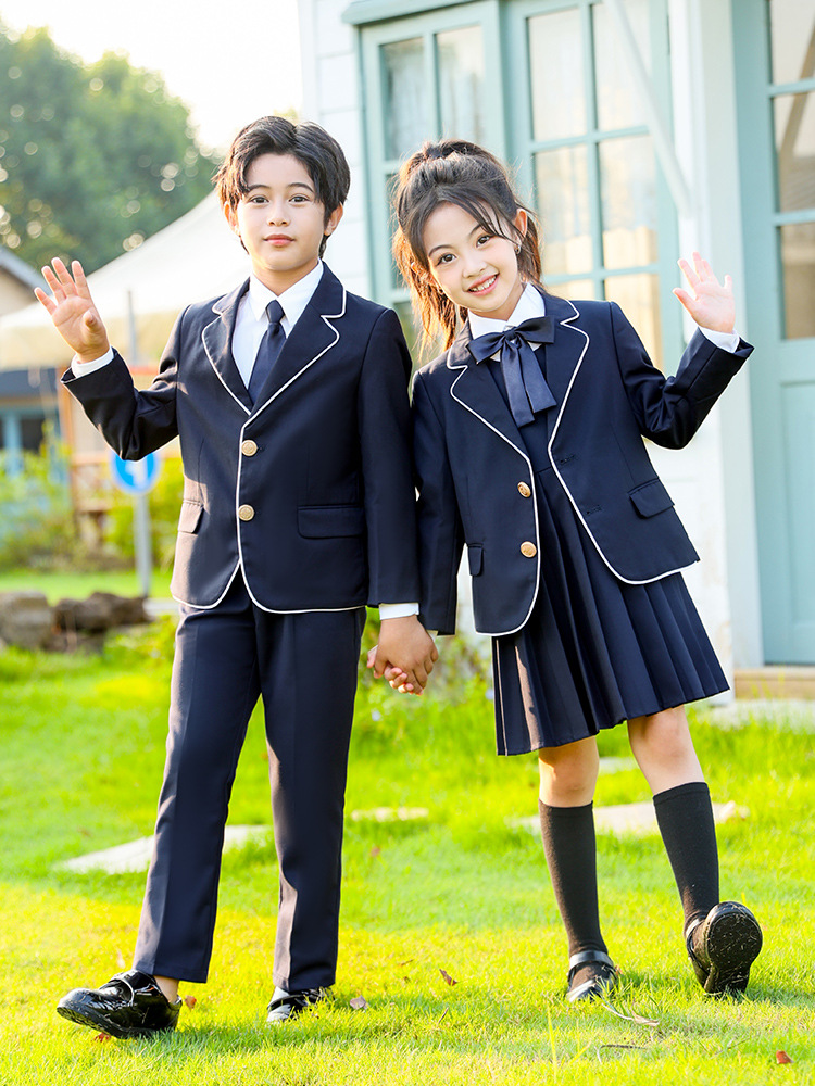 Ropa de jardín de infantes modelos de otoño e invierno trajes de niños y niñas de estilo británico
