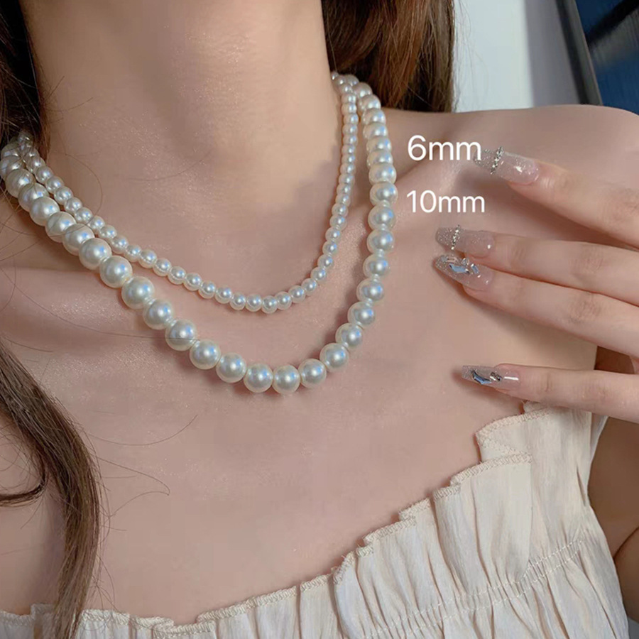 Elegant Simple Style Solid Color Imitation Pearl Plating Women's Necklace display picture 6
