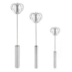 Rotating stainless steel semi-automatic rotating egg beater handheld milk beater mixer baking tool manual whipping