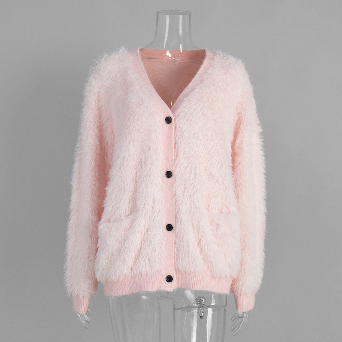Transfronterizo de agua jersey cardigan mujeres Europa y los Estados Unidos 2025 otoño invierno perezoso jersey de punto suéter cálido cardigan