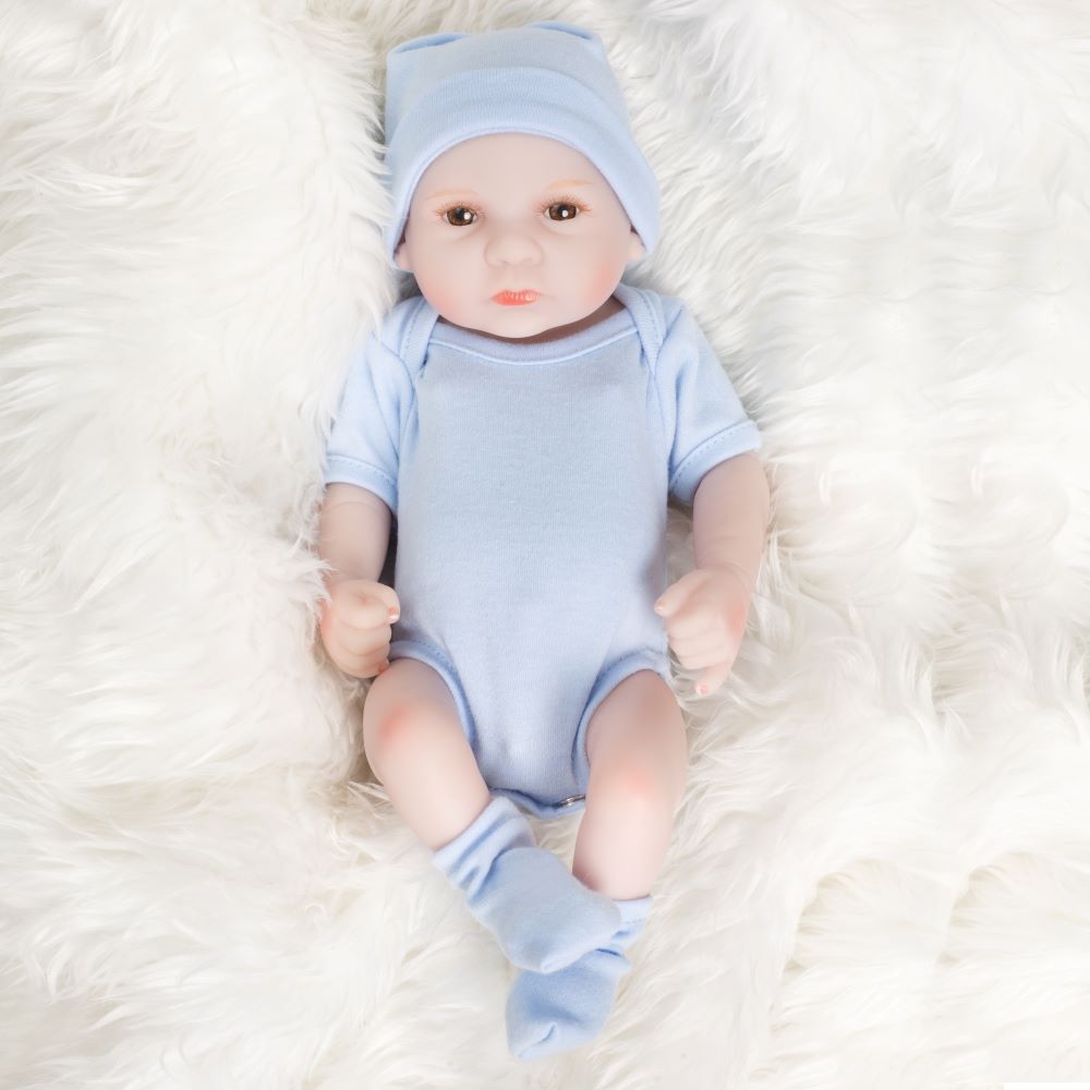 Muñeca realista de 10 pulgadas, muñeco realista, colección de ojos cerrados, accesorios, casa de juegos de goma suave, juguete de 28CM