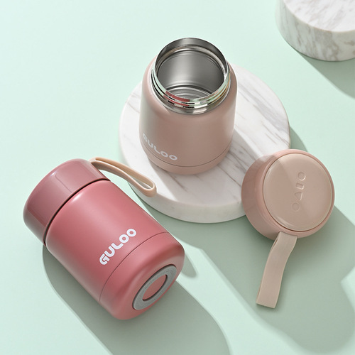 Ins-style minimalist mini vacuum flask women's hand-held portable stainless steel thermos cup gift cup cute student water bottle