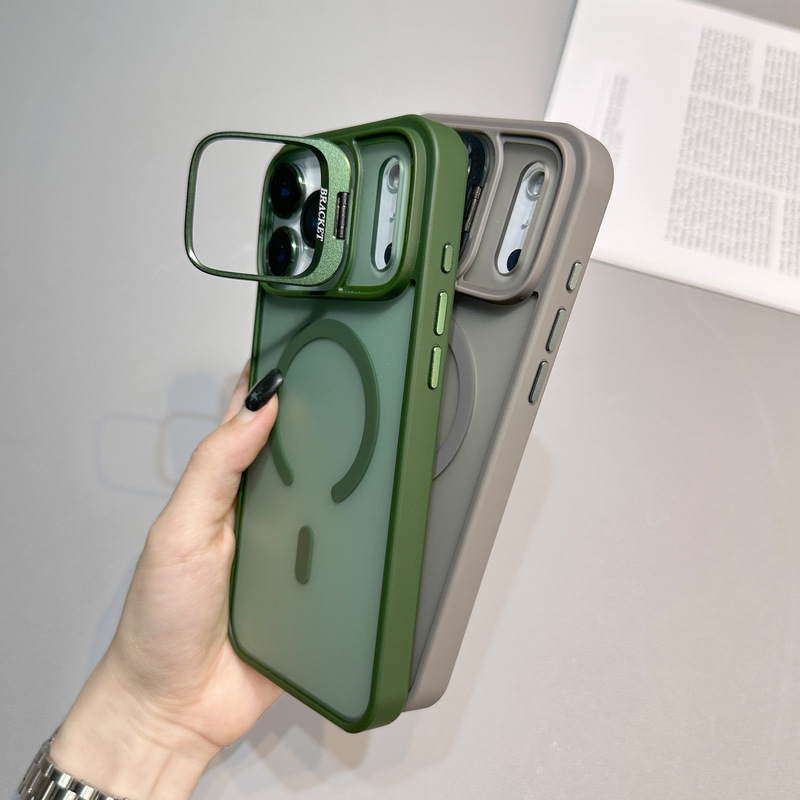 适用iPhone17PROMAX手机壳镜头支架磁吸磨砂防摔苹果16跨境15硬防|undefined