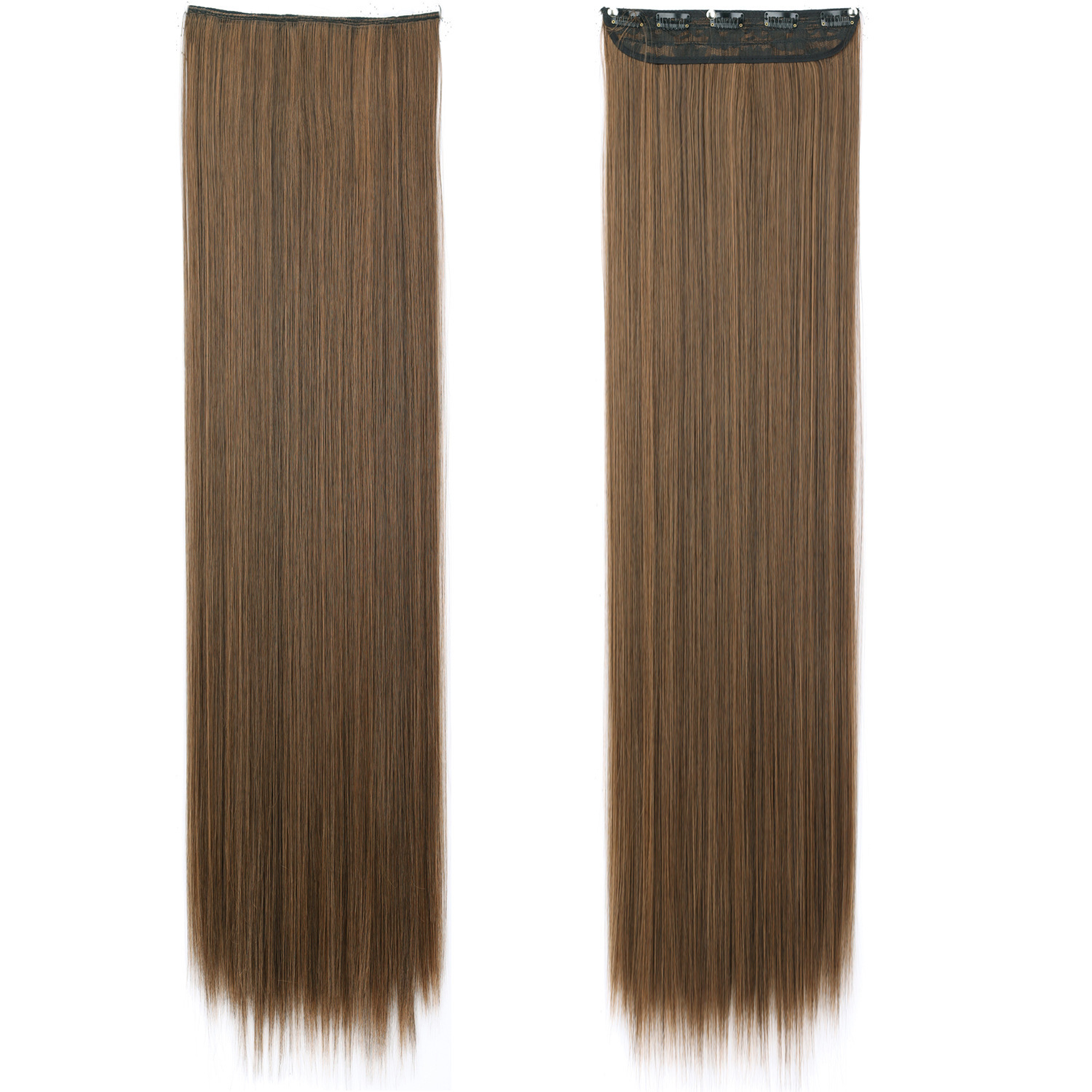 80CM una pieza de peluca de cinco tarjetas de cabello recto super largo no es fácil de atar nudos de cabello recto extensión de estilo de cabello