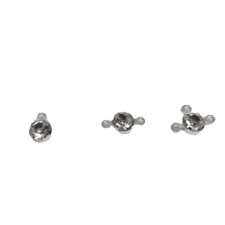 清新甜美自然金色银色吊钻单吊双吊三吊带吊玻璃钻手工饰品批发