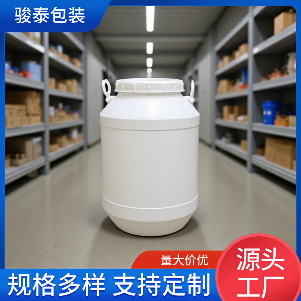酵素桶60L加厚塑料大口圆桶手提白色食品级广口螺纹密封塑胶水桶