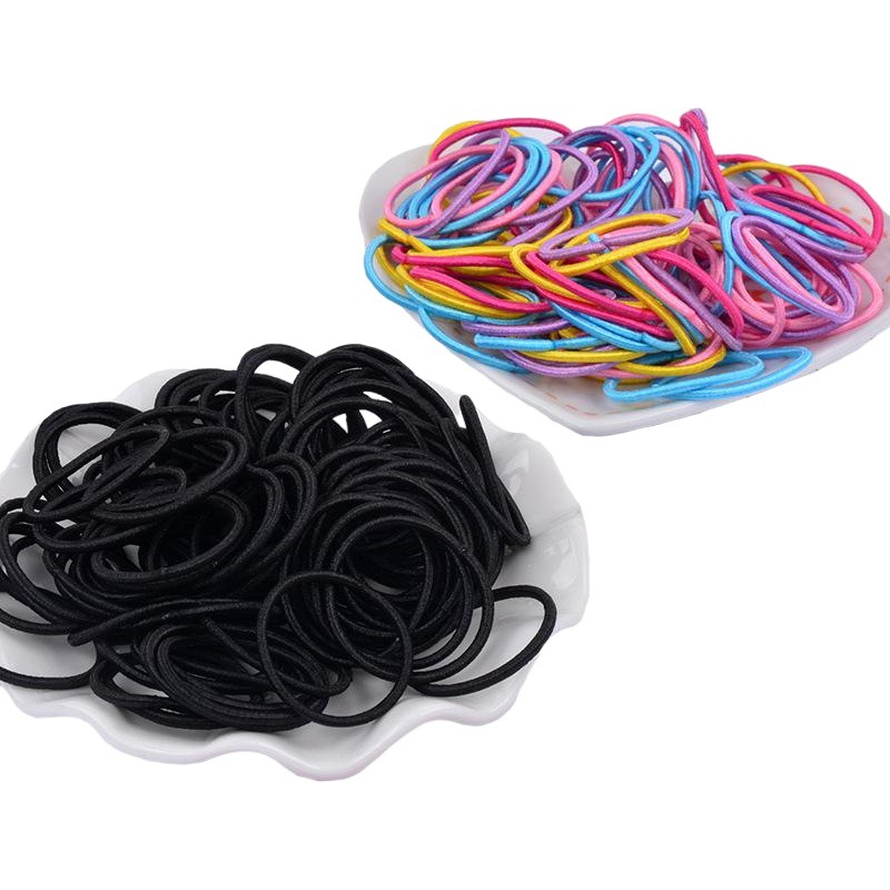 Venta caliente en línea cuerda de pelo 100 piezas banda de pelo para niños bebé color caramelo cuerda de pelo niña banda de goma accesorios para el cabello al por mayor