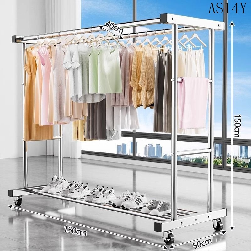 [더블폴 - 단층수납 150cm] 두꺼운 아연도금 - 프리메탈휠