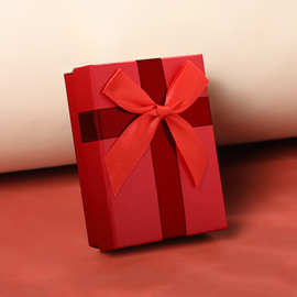红色丝带圣诞礼盒项链手链首饰包装盒新年小饰品礼物礼品包装纸盒