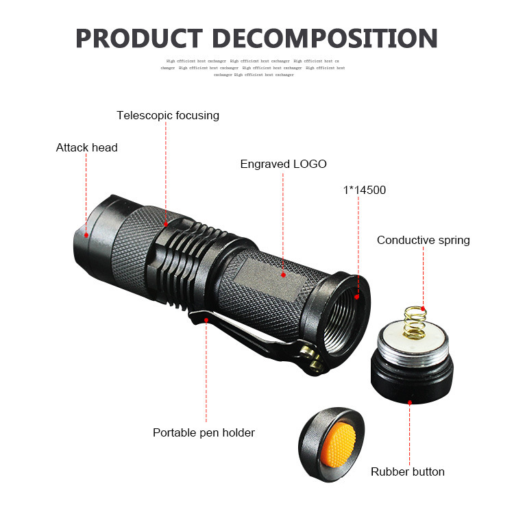 Sk68 luz fuerte pequeña linterna hogar durable portátil titular de la pluma T6 Super brillante tiro largo al aire libre emergencia pequeña linterna