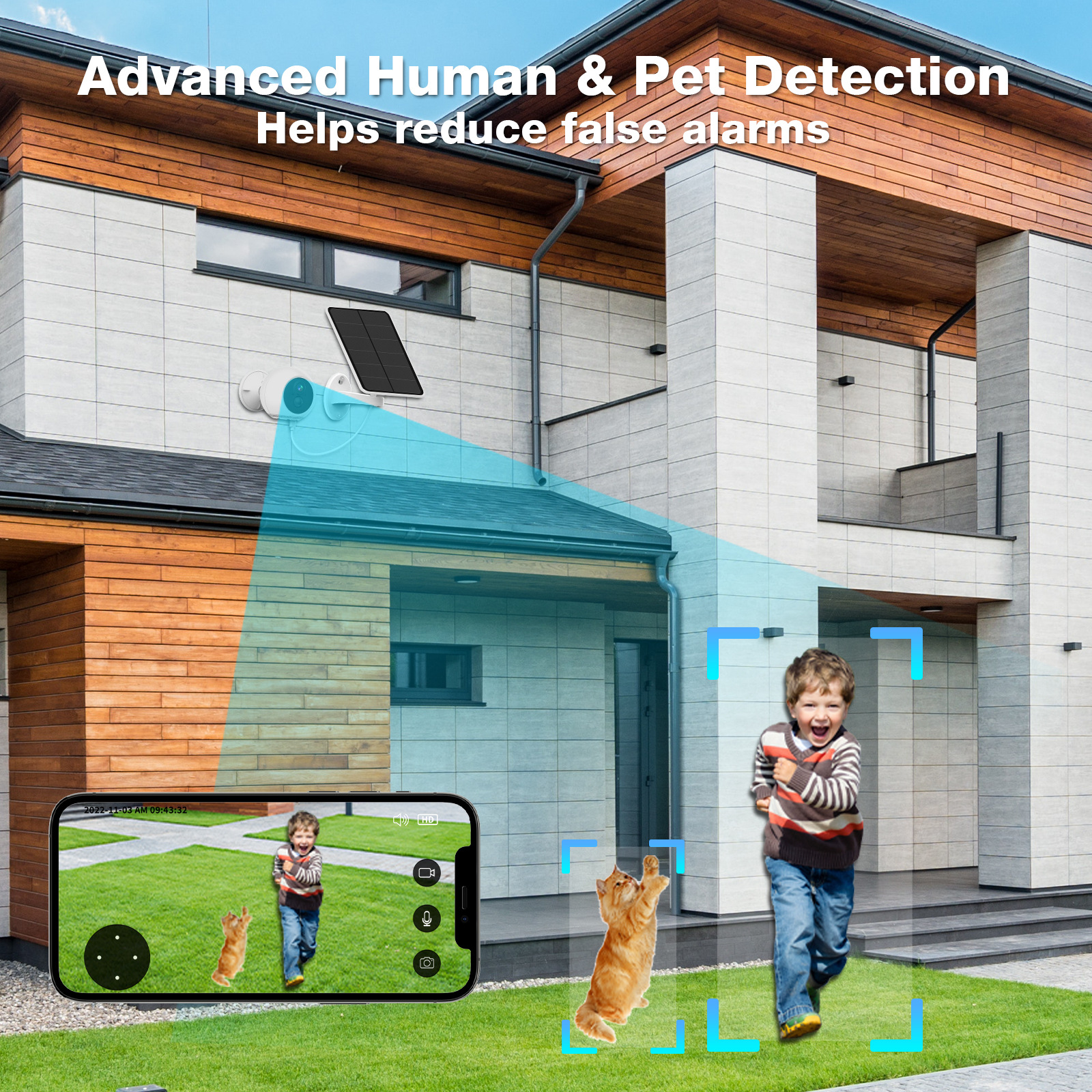 Cámara solar de fábrica de origen 130 ° gran angular 4000mA batería comercio exterior explosión transfronteriza monitor wif