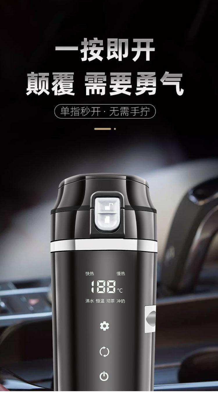 Cross-Border Car Water Kettle 12V24V Universal Electric Heating Water Kettle Car Heating Cup Car Home Dual-Purpose Water Kettle