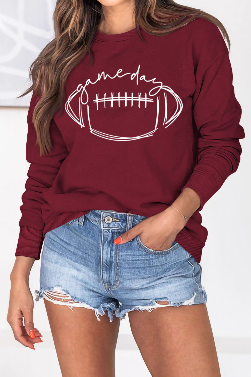 Mujeres Sudadera Manga Larga Sudaderas Con Capucha Y Sudaderas Impresión Casual Letra Rugby display picture 7