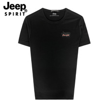 JEEP SPIRIT2024短袖圆领T恤男装夏季青年新款简约休闲大码半袖体