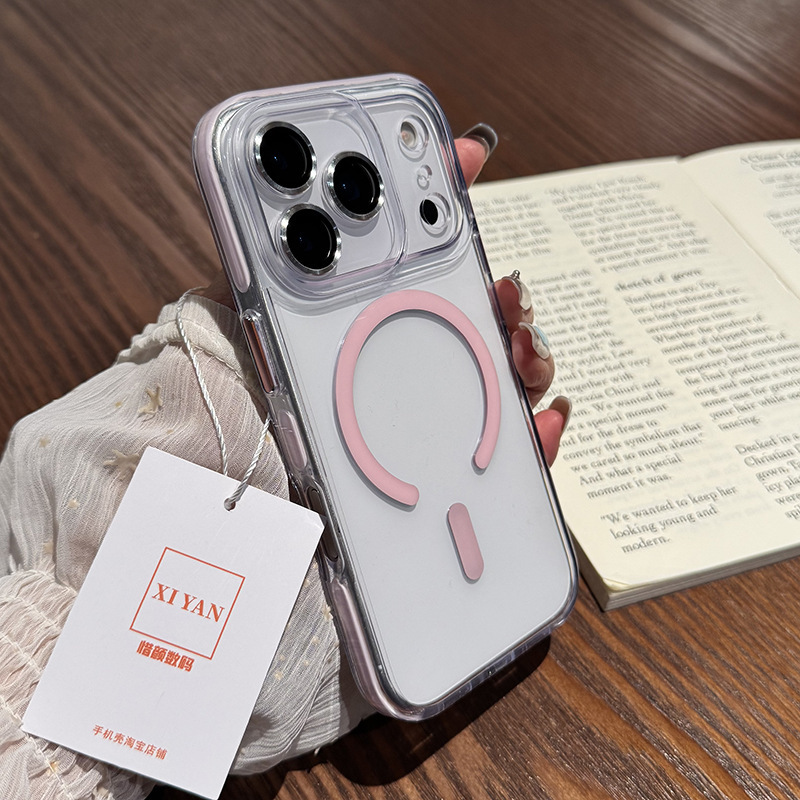 自带镜头膜适用17Promax手机壳磁吸新款护眼iphone16Pro镜头保护壳透明散热男15PM手机套高级14超火女橙外壳|undefined