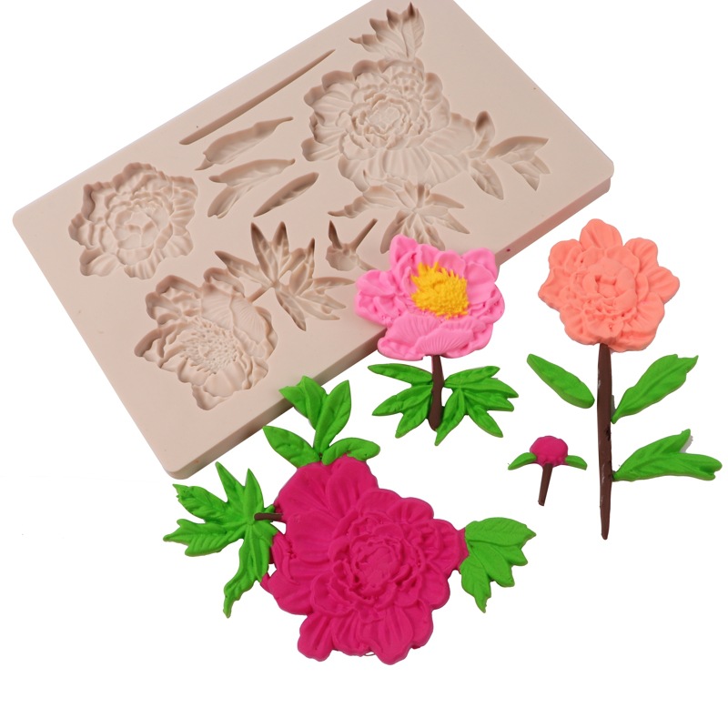 Nuevo molde de silicona crisantemo Rosa hojas chocolate pastel decoración fondant molde DIY epoxi herramienta